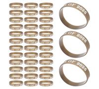 Toyvian 50 Pezzi Braccialetti in Silicone Color Oro per Festa di Laurea 2026, Resistenti e Lisci, Accessori per Celebrazioni di Fine Anno Scolastico e Feste Universitarie