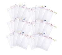 Toyvian 50 pezzi Sacchetti Porta Sapone Solido Multiuso con Laccetto Rete per Viso e Corpo per Conservare e Esfoliare Accessori Bagno Pratici e Riutilizzabili