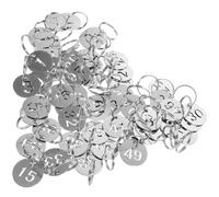 Toyvian 50 pezzi Targhette Numerate Acciaio Inossidabile Etichette Metalliche per Chiavi Organizzazione Ufficio Scuola Asilo Locker Tags Resistente All Usura