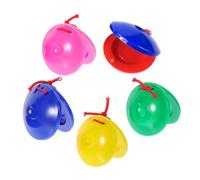 Toyvian 5pezzi Castanets Per Colorata Strumento Musicale Didattico Per Insegnare Ritmo Ai Giovani Musicisti Occasioni Festive e Classi Di Musica