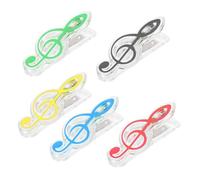 Toyvian 5pezzi Colorati Clip Spartiti Musicali Pratici Per Note Musicali Supporto Leggero e Resistente Per Libri e Riviste Da Vari Colori