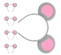 Toyvian 5pezzi Orecchie da Topo Grigie Cerchietto Orecchie da Topo per Donne Fascia per Capelli Leggera e Confortevole per Feste Tema e Giochi di Ruolo