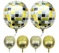 Toyvian 6 Palloncini Facili da Installare e Sospendere a Forma di Palla Disco in Pellicola di Alluminio per Decorazione da Parete per Feste e Addobbi Eleganti