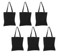 Toyvian 6 Pezzi Borsa Tote in Tela Nera 39,5x35,5cm Riutilizzabile con Design Spazioso per Scuola e Spesa, per Progetti Creativi e Pittura Fai da Te