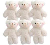 Toyvian 6 Pezzi ciondolo borsa orso giocattoli orsacchiotto gabs portafogli giocatoli cartone animato pupazzo di pezza scimmia portachiavi ciondoli da borsa Peluche bianca