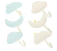 Toyvian 6 pezzi Ganci Adesivi da Parete Multifunzione Appendini Resistenti Senza Foratura per Bagno e Cucina Portasciugamani e Portaoggetti Blu Bianchi Facili da Installare e Salva Spazio