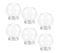 Toyvian 6 Pezzi Globo di Neve Fai da Te Trasparente 150 Ml con Tappo in Alluminio, Globo Decorativo Artigianale Riempibile per Creazioni Natalizie e Decorazioni Fai da Te
