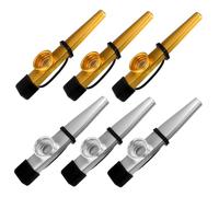 Toyvian 6 Pezzi Kazoo in Metallo per Bambini Strumento Musicale Semplice da Usare Resistente a Deformazioni per Pratica e Regali di Compleanno