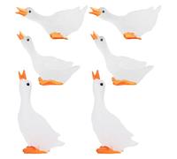 Toyvian 6 Pezzi Mini Cigni Luminose in Resina Portatili e Leggere, Decorazioni per Desktop e Giardino, Piccole Figure Animali per Home Desktop