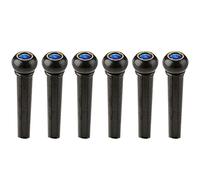 Toyvian 6 Pezzi Perni Ponte per Corde di Chitarra in Plastica Nero Occhio di Gatto Blu, Pratici e Facili da Trasportare per Musicisti, per Uso Outdoor