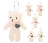 Toyvian 6 Pezzi Portachiavi Peluche Charm per Zaino Accessorio per Delicato e Morbido Ottimo per Regali e Decorazioni