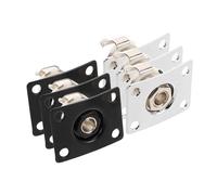 Toyvian 6 pezzi Pz Jack Uscita Chitarra Elettrica Piastra Quadrata Nero e Argento Connessione Audio Stabile per Parti Chitarra e Basso Mono Jack per Sostituzione Rapida