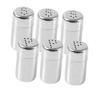 Toyvian 6 Pezzi Scatola di condimento portatile bottiglie di spezie barattolo di sale barattolo di condimento Silver