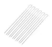 Toyvian 6 Pezzi Set 6 Spiedini per Barbecue in Acciaio Inossidabile 30cm, Doppia Punta Anello Antiscivolo, Riutilizzabili e Lavabili in Lavastoviglie per Grigliate All’aperto e Kebab