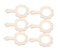 Toyvian 6 Pezzi Specchi da Mano in Legno per Specchietti DIY Incompleti per Lavoretti Creativi Regalo Fai da Te per Ragazzi e Ragazze