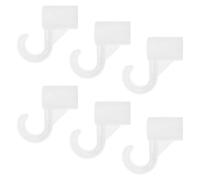 Toyvian 6 Pezzi Staffa per Asta Appendiabiti in Plastica Bianca da 25mm Gancio di Collegamento, Facile Installazione e Ottimizzazione Spazi per Piccoli Appartamenti e Case