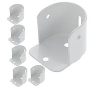 Toyvian 6 pezzi Supporto per Asta Tende e Bastoni Doccia in Ferro Robusto per Armadio e Bagno Staffe Fisse per Tubo Portabastone Resistente per Asciugamani e Indumenti Bianco