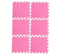 Toyvian 6 Pezzi Tappetino Puzzle Eva Spesso con Motivo Foglia Interconnessi per Materassino Morbido Antiscivolo per Gioco e Protezione Pavimento Rosa