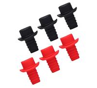 Toyvian 6 pezzi Tappi per Bottiglie in Silicone Rosso e Nero Antigoccia e Sigillanti Riutilizzabili per Vino Olio e Bevande Facili da Pulire per Feste e Occasioni Speciali