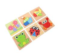 Toyvian 6 Puzzle Legno Educativo per Età Prescolare Stimola Capacità Sensoriali Coordinazione Occhio Mano e Abilità Cognitive Puzzle Colori Vivaci e Facili da Tenere