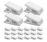 Toyvian 60 Pezzi Clip Adesive Trasparenti Autoadesive per Badge in Pp e Metallo, Leggere e Resistenti, per Scuola, Ufficio e Uso Quotidiano