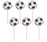 Toyvian 60 Pezzi Toppers Decorativi per Cupcake Tema Calcio per Compleanno e Decorazioni per Torte Accessori per Eventi Sportivi