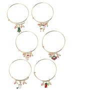 Toyvian 6pezzi Bracciale Natalizio Metallo Design Stivale Renna Bracciale Natale Braccialetto Natalizio