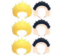 Toyvian 6pezzi Cappello Da Bagno Per Ragazzo Ragazza Cuffia Forma Di Protegge Occhi e Orecchie Durante Shampoo e Taglio Di Colori Lemon e Elegant