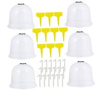 Toyvian 6pezzi Cupola per Piante da Giardino Copertura Campana Picchetti di Fissaggio e Etichette per Piante Kit per Cupola per Materiale di qualità e Durevole