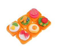 Toyvian 6pezzi Miniature Realistic Sandwich Model Fake Food Props for Dollhouses Art Projects and Photography Decorations Safe Resin Material Decor Flexible Design