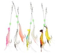 Toyvian 7 Artificiali per Materiale Gamberetti Imitativi con Ganci Facili Utilizzare per Diverse Situazioni e Acquatici