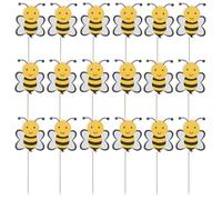 Toyvian 72 pezzi di decorazioni per cupcake a forma di ape: decorazioni per cupcake a tema ape, adorabili stuzzicadenti per torta a forma di ape, inserti per torta a forma di cartone animato per