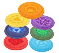 Toyvian 7pezzi Cuscino Protettivo Per Ciotola Tibetana Design Ricamato Accessorio Per Meditazione e Decorazione Zen Per Esperienze Buddiste Autentiche