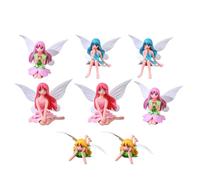 Toyvian 8 Pezzi Decorazione per Torta Micro Paesaggio Fatina Floreale, Accessorio Piccolo Inedibile per Feste e Dolci Artigianali