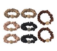 Toyvian 8 Pezzi Elastici per Chioma Donna Decorati con Pietre, Leggeri ed Elastici, Accessorio Elegante per Feste e Uso Quotidiano