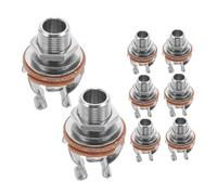 Toyvian 8 Pezzi Jack Mono Uscita Audio Stabile per Chitarra Elettrica e Basso Accessori Hardware in Metallo Argento con Contatto Affidabile Compatibile Amplificatori Montaggio Rapido Senza