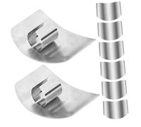 Toyvian 8 Pezzi Protezioni Dita in Acciaio Inossidabile per Cucina Guardie Antitaglio per Uso Domestico e Familiare Design Ergonomico per Maggiore Sicurezza Durante Taglio