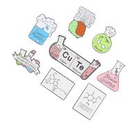 Toyvian 8 pezzi Spille Smaltate Laboratorio Spille Decorative per Vestiti Tema Chimica e Attrezzature Scientifiche Leggere e Versatili per Abbigliamento e Accessori Scuola