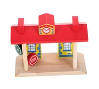 Toyvian Accessori Legno Per Pista Ferroviaria Con Stazione Gioco Educativo Per Sviluppo Motorio e Creatività Dei Set Di Espansione Con Vari Accessori e Barriere Per Esperienze Interattive
