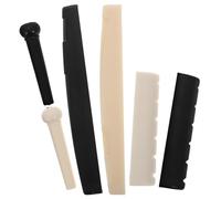 Toyvian Acoustic Guitar Bridge Set with Bridge Pin Puller Remover Complete Guitar Maintenance Kit for String Changes and Repairs Includes Saddle Nut and Pegs Replacement Parts