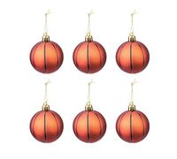 Toyvian addobbi natalizi pallacanestro albero di natale palla appesa palline pallacanestro ornamenti per albero di natale sport party decor 6 pezzi (pallacanestro)