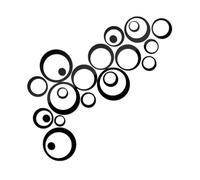 Toyvian Adesivi da Decorazione Murale Circolari 24 in Acrilico Nero per Camera da e Ufficio