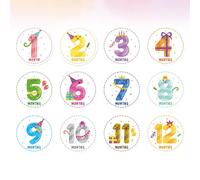 Toyvian Adesivi per Mesi Fondamentali del Ragazzo Ragazza 12 Pezzi Riutilizzabili in Carta Morbida Decorazioni Fotografica per Album Ricordo e Social Media per Ragazzo e Ragazza