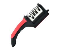 Toyvian Affilatrice per Coltelli da Cucina Manuale in Acciaio Inox Scanalatura a V Antiscivolo Temperamatite Portatile a Fasi Multiple per Uso Domestico Campeggio e Ristoranti