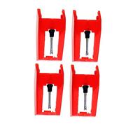 Toyvian Aghi Stilo Set Di 4 Rossi Universali Per Giradischi in Plastica Alluminio Liscio