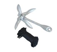 Toyvian Ancora Pieghevole Zincata per Barca di Ancoraggio in Acciaio al Titanio 15 kg Resistente per Gommoni e Imbarcazioni Gonfiabili Accessorio Nautico per Pesca e Uso Marino