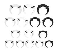 Toyvian Anelli a Ferro di Cavallo Piercing per Cartilagine Set da 15 in Acrilico Trasparente Nero e Bianco, Vari Diametri 1.6mm-4mm per Setto Nasile Donna per Feste, Club e Uso