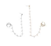 Toyvian Anello al Naso Catena di Perle Sintetiche Pendente a Nappine Set 2 Pezzi per Piercing al Naso da Donna Gioielli Leggeri e Confortevoli per Feste e Uso Quotidiano