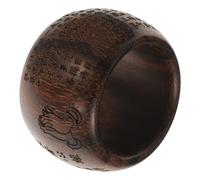 Toyvian Anello in Legno Tiger Stripe Stile Buddhista Unisex Anello Uomo Donna Gioiello Unico con Incisione Prajna Cuore Testo Sacro Design Elegante e Artigianale