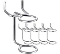 Toyvian Appendi Attrezchi da Parete 5 Pezzi Appendi Attrezzi da Parete in Ferro Argento Doppio Anello, Robusti Portacacciaviti per Pannello Forato, per Officina e Cantina